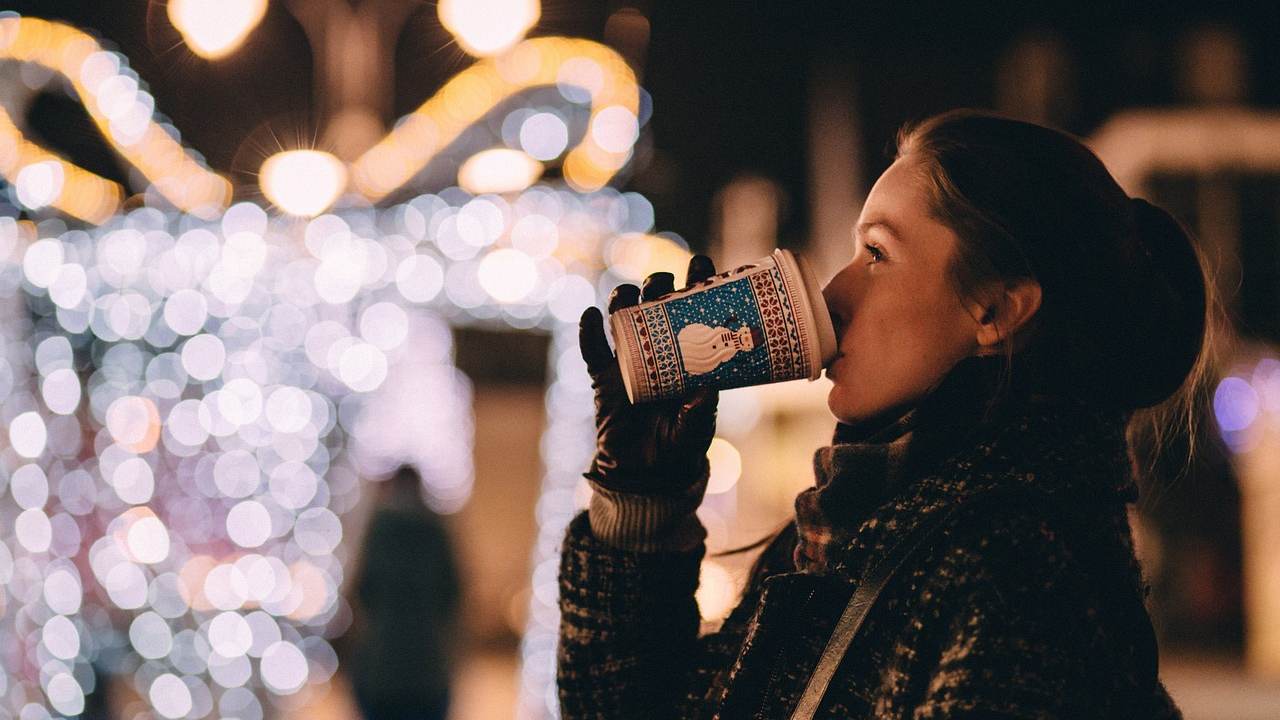 Loughborough student in the city enjoying christmas