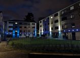 Forest Court Loughborough - Main building in the nightime
